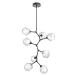 Gem Modern Vine Chandelier - Matte Black / Clear