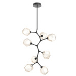 Gem Vine Branch Chandelier - Matte Black / Amber