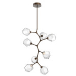 Gem Modern Vine Chandelier - Flat Bronze / Clear
