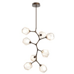 Gem Modern Vine Chandelier - Flat Bronze / Amber