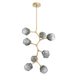 Gem Modern Vine Chandelier - Gilded Brass / Smoke