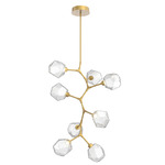 Gem Vine Branch Chandelier - Gilded Brass / Clear