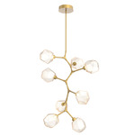 Gem Vine Branch Chandelier - Gilded Brass / Amber