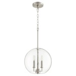 Munich Pendant - Satin Nickel / Clear