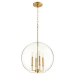 Munich Pendant - Aged Brass / Clear