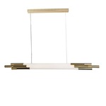 Org Horizontal Pendant - Brushed Brass / Opal