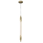 Org Vertical Pendant - Brushed Brass / Opal