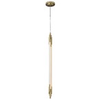 Org Vertical Pendant - Brushed Brass / Opal