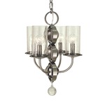 Compass Small Rings Chandelier - Brushed Nickel / Clear Seeded