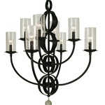 Compass Rings Chandelier - Mahogany Bronze / Clear Seeded