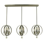 Constellation Linear Chandelier - Brushed Nickel / Crystal