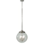 Moderne Pendant - Polished Silver / Clear