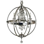 Compass Orb Chandelier - Polished Nickel