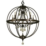 Compass Orb Chandelier - Mahogany Bronze