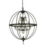 Compass Orb Chandelier - Mahogany Bronze