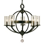 Compass Chandelier - Mahogany Bronze / Clear Seeded