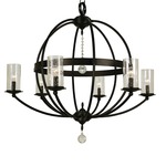 Compass Chandelier - Mahogany Bronze / Clear Seeded