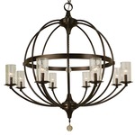 Compass Chandelier - Mahogany Bronze / Clear Seeded