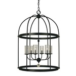 Compass Birdcage Chandelier - Matte Black