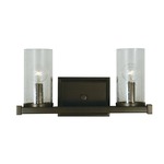 Compass Bathroom Vanity Light - Mahogany Bronze / Clear Seeded