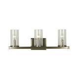 Compass Bathroom Vanity Light  - Brushed Nickel / Clear Seeded