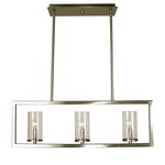 Theorem Linear Pendant - Brushed Nickel / Clear Seeded