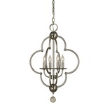 Quatrefoil Pendant - Brushed Nickel / Clear