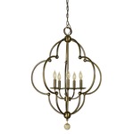 Quatrefoil Pendant - Antique Brass / Clear