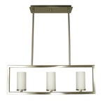 Theorem Linear Pendant - Brushed Nickel / Etched Glass