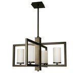 Theorem Chandelier - Brushed Nickel / Etched Glass