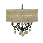 Liebestraum Drum Shade Chandelier - Mahogany Bronze / Cream