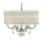 Liebestraum Drum Shade Chandelier - Brushed Nickel / White