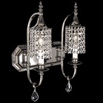 Princessa Grace Bathroom Vanity Light - Polished Silver / Crystal