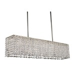 Princessa Linear Chandelier - Polished Silver / Crystal