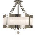 Astor Semi Flush Ceiling Light - Polished Silver / White