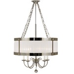 Astor Chandelier - Polished Silver / White