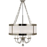 Astor Chandelier - Polished Silver / White