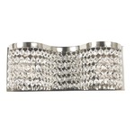 Princessa Curvy Bathroom Vanity Light  - Polished Silver / Crystal