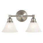 Taylor Bathroom Vanity Light - Brushed Nickel / White Marble