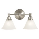 Taylor Bathroom Vanity Light - Brushed Nickel / White Marble