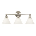 Taylor Bathroom Vanity Light - Polished Nickel / White Marble