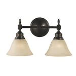 Taylor Spike Bathroom Vanity Light - Mahogany Bronze / Champagne Marble