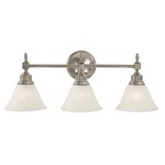 Taylor Spike Bathroom Vanity Light - Polished Nickel / White Marble