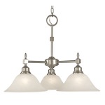 Taylor Trio Chandelier - Brushed Nickel / White Marble