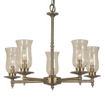 Sheraton Glass Chandelier - Antique Brass