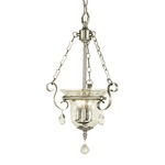 Carcassonne Chandelier - Brushed Nickel / Clear Mottled