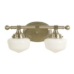 Taylor Schoolhouse Bathroom Vanity Light - Brushed Nickel / White Glass