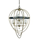 Margaux Chandelier - Antique Brass / Matte Black / Clear Seeded