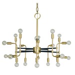 Fusion Chandelier - Satin Brass / Matte Black