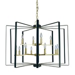 Camille Chandelier - Satin Brass / Matte Black